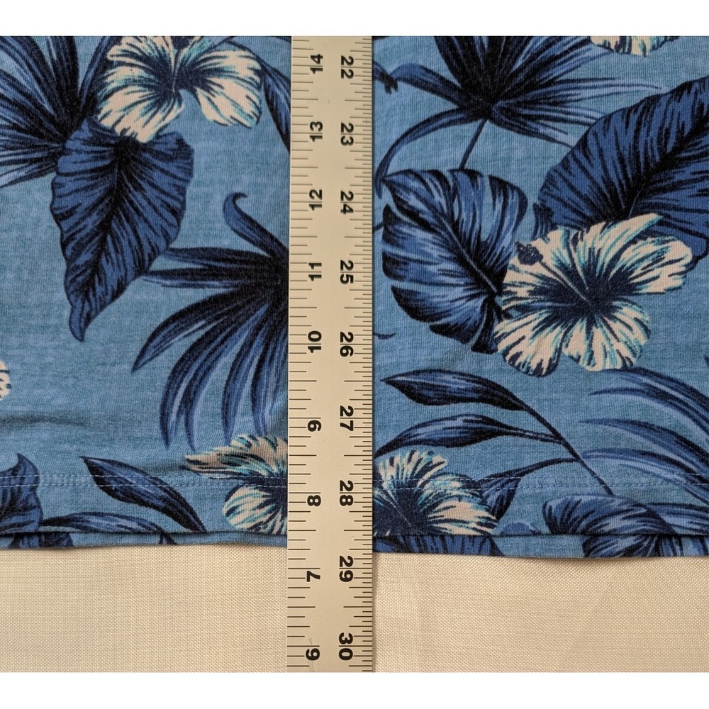 Tommy Bahama Mens XL Blue Floral Tropical Polo Shirt Cotton Stretch - Picture 10 of 11